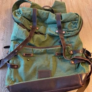 Waxed canvas backpack